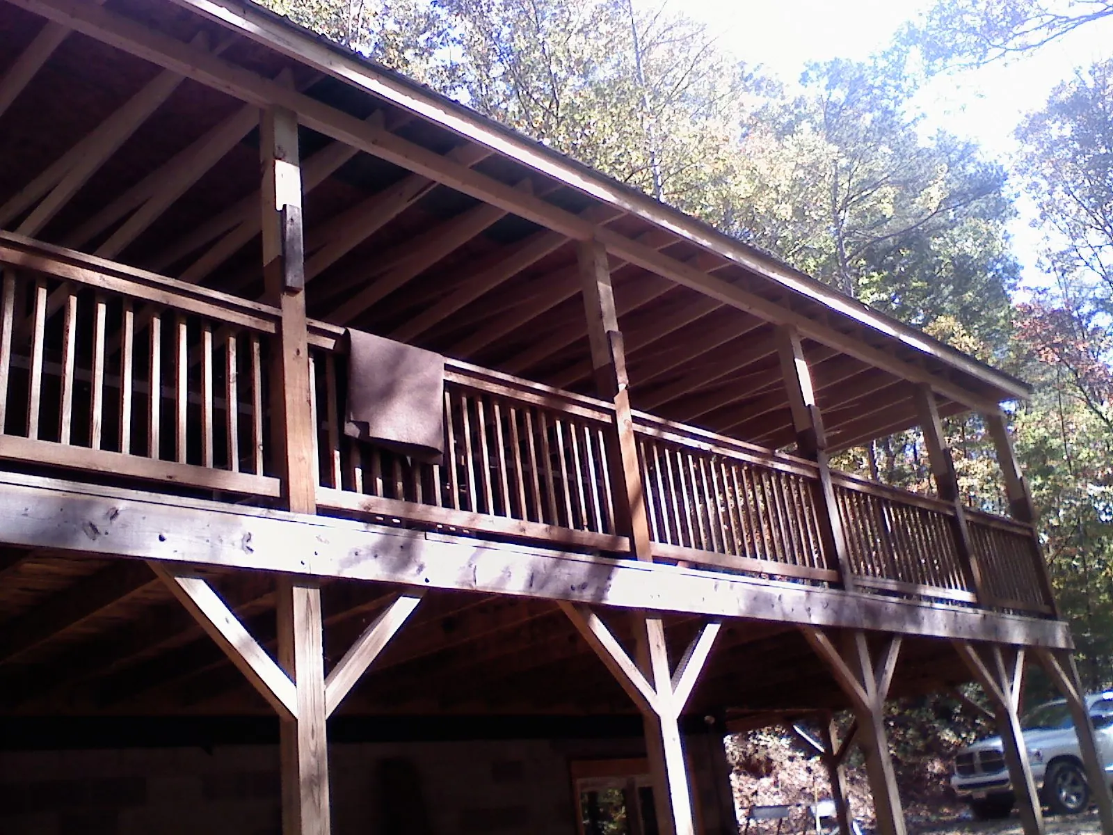 Timber framing under a new elevated porch and deck — Roof Leak Repair in Chelan by Roofing Brothers